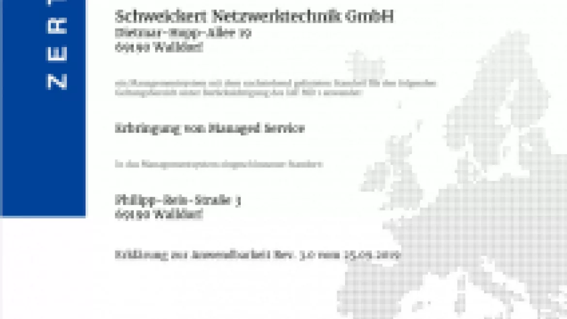 19 ISO Zertifikat 27001 Schweickert 2019
